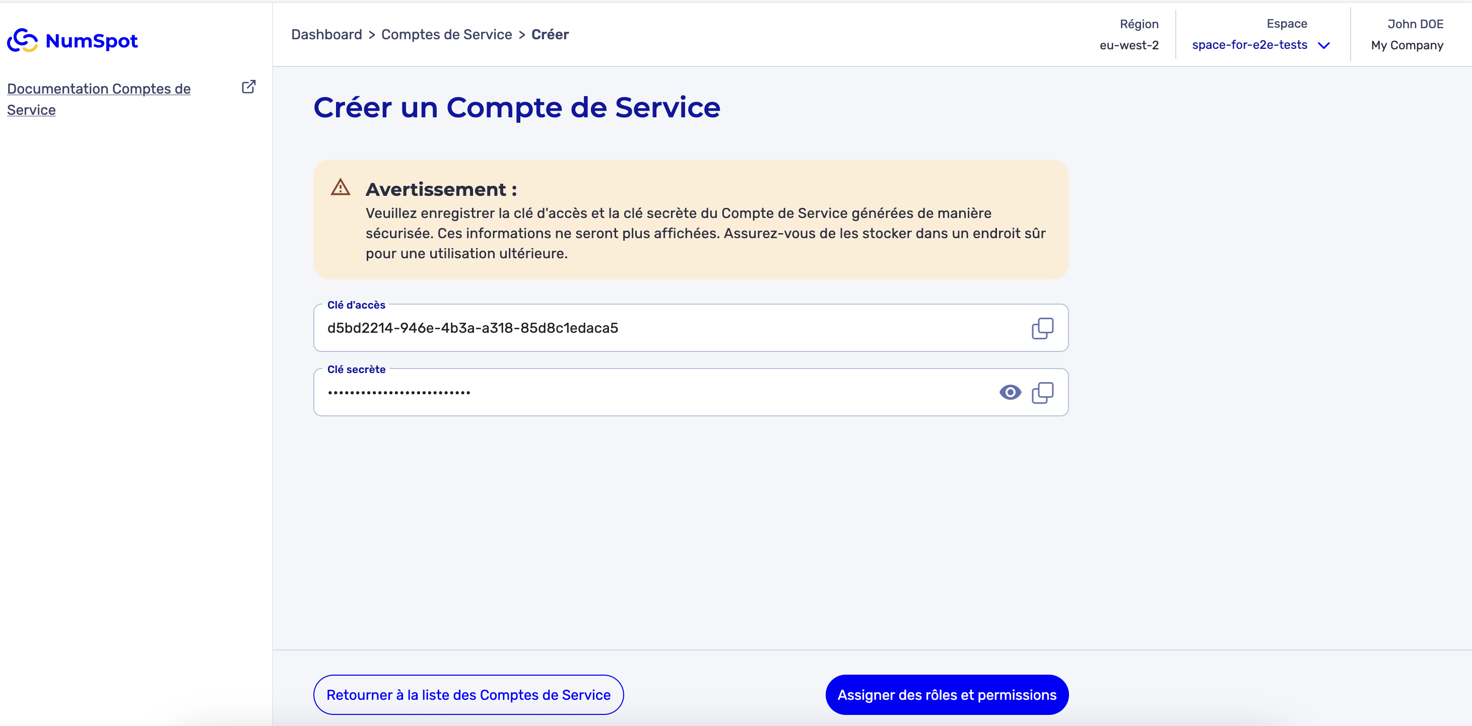 create-service-account-result