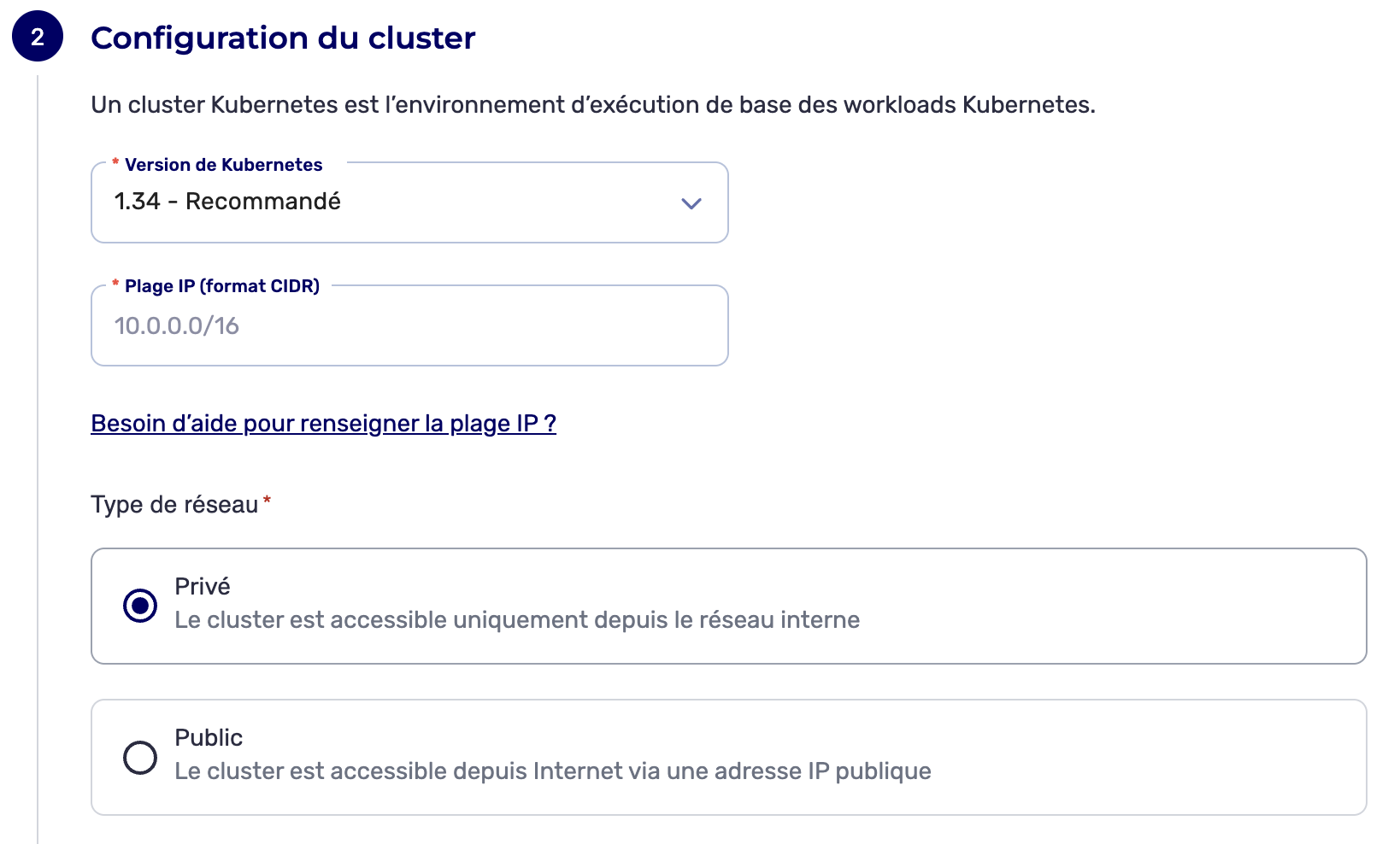 Configuration du cluster Kubernetes