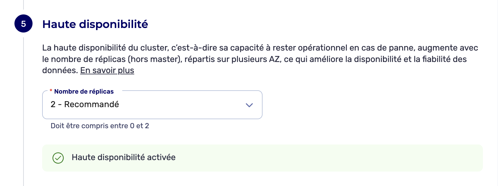 Input create cluster high availability