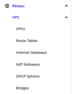 Menu VPC