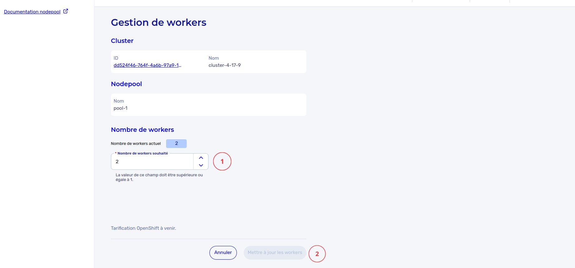 éditer un worker dans un nodepool