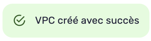 Succes message create VPC