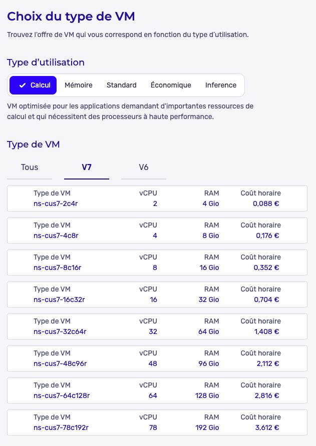 Type Selection VM