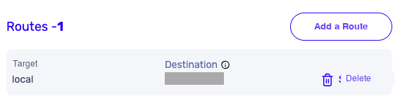 Route Table: Add route button