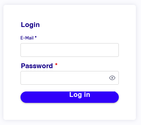 Login page