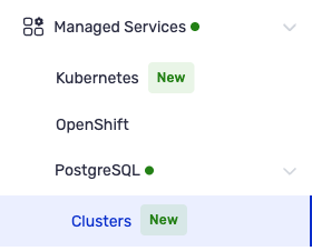 Managed Services menu