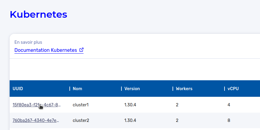 Node pool details